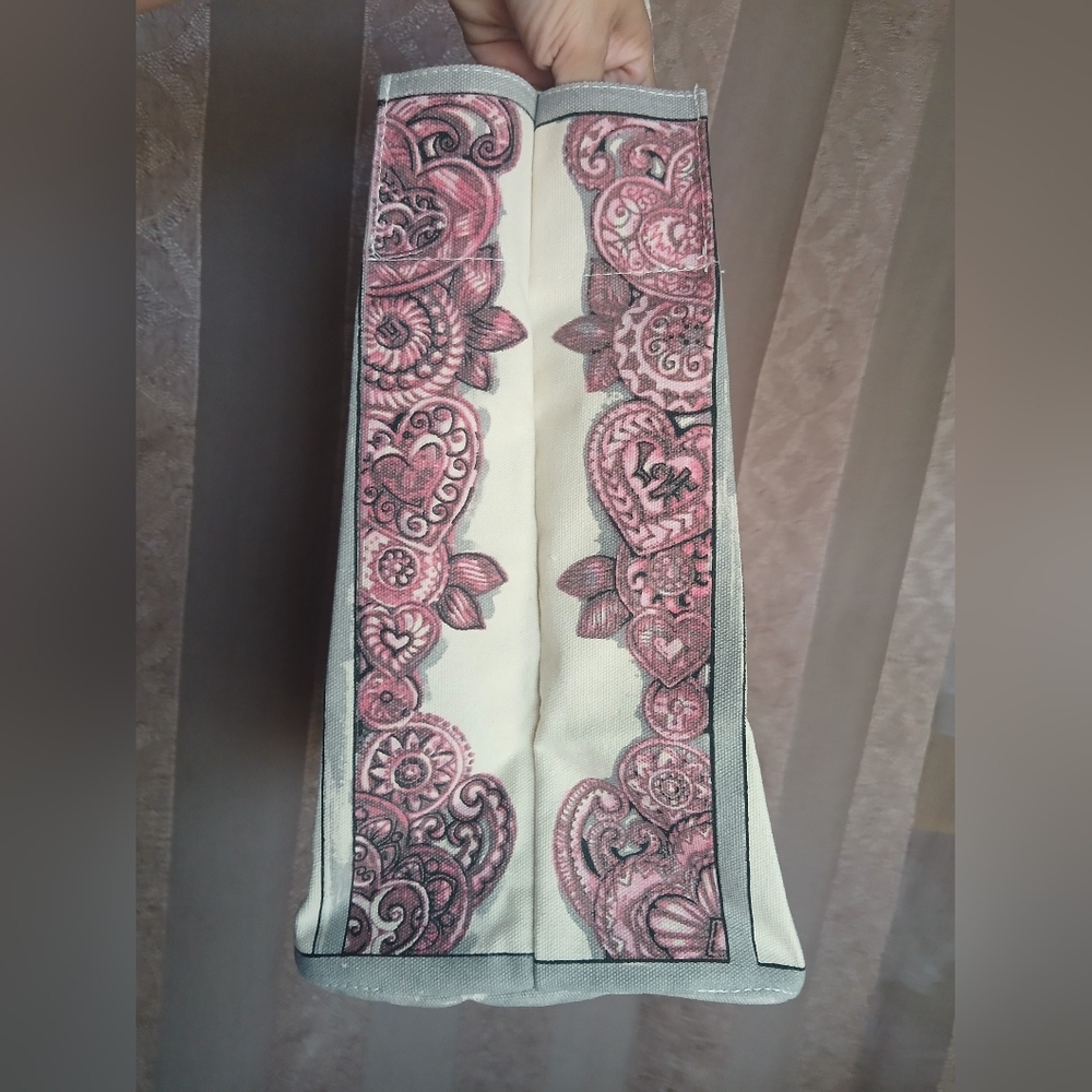 💎 Brighton Sweet Heart Canvas Tote Express Your Love Heavy Duty Canvas NWT - Picture 4 of 8